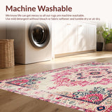 Ultra Soft Area Rug, Non Slip, Stain Resistant, Washable Area Rugs for Living Room, Bedroom, Elegant Soft Pastel Blossoms(Beige)