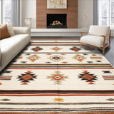 Ultra Soft Area Rug, Non Slip, Stain Resistant, Washable Area Rugs for Living Room, Bedroom, Rustic Vintage Southwest Aesthetic(Beige)