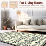 Ultra Soft Area Rug, Non Slip, Stain Resistant, Washable Area Rugs for Living Room, Bedroom, Eclectic Vintage Music Notes Motif(Black)