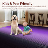 Ultra Soft Area Rug, Non Slip, Stain Resistant, Washable Area Rugs for Living Room, Bedroom, Chic Ombre Textured Visual Appeal(Purple)