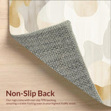 Beige & Ivory Abstract Art Non Slip Home Decor(Beige)