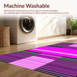 Ultra Soft Area Rug, Non Slip, Stain Resistant, Washable Area Rugs for Living Room, Bedroom, Dynamic Contemporary Diagonal Design(Pink)