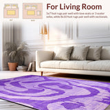 Ultra Soft Area Rug, Non Slip, Stain Resistant, Washable Area Rugs for Living Room, Bedroom, Chic Pastel Dreamy Hues(Purple)