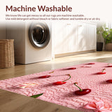 Ultra Soft Area Rug, Non Slip, Stain Resistant, Washable Area Rugs for Living Room, Bedroom, Cute Pastel Washable Sink Area Bath Mat(Pink)