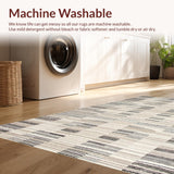 Ultra Soft Area Rug, Non Slip, Stain Resistant, Washable Area Rugs for Living Room, Bedroom, Elegant Neutral Tiled Arrangement(Gray)