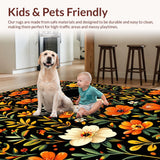 Elegant Cat and Floral Fusion(Black)