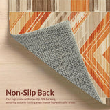 Ultra Soft Area Rug, Non Slip, Stain Resistant, Washable Area Rugs for Living Room, Bedroom, Elegant Modern Abstract Pattern(Orange)