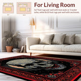 Ultra Soft Area Rug, Non Slip, Stain Resistant, Washable Area Rugs for Living Room, Bedroom, Haunting Spooky Aesthetic Floor Cover(Black)