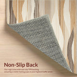 Ultra Soft Area Rug, Non Slip, Stain Resistant, Washable Area Rugs for Living Room, Bedroom, Rustic Neutral Tones Curved Patterns(Beige)