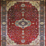 Ultra Soft Area Rug, Non Slip, Stain Resistant, Washable Area Rugs for Living Room, Bedroom, Chic Geometric Red and Cream Fusion(Red)