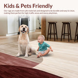 Ultra Soft Area Rug, Non Slip, Stain Resistant, Washable Area Rugs for Living Room, Bedroom, Urban Geometric Area Modern Beige & Burgundy(Beige)