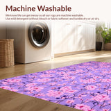 Ultra Soft Area Rug, Non Slip, Stain Resistant, Washable Area Rugs for Living Room, Bedroom, Rustic Purple and Pink Flourish(Purple)