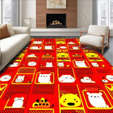 Brightly Colored Fun Shape Collage(Red)