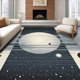 Ultra Soft Area Rug, Non Slip, Stain Resistant, Washable Area Rugs for Living Room, Bedroom, Sleek Monochrome Lunar Arrangement(Gray)