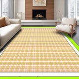 Ultra Soft Area Rug, Non Slip, Stain Resistant, Washable Area Rugs for Living Room, Bedroom, Playful Pastel Diamond Design(Orange)