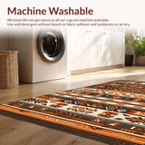 Ultra Soft Area Rug, Non Slip, Stain Resistant, Washable Area Rugs for Living Room, Bedroom, Eclectic Warm Toned Medallion Look(Orange)