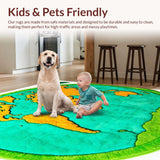 Ultra Soft Area Rug, Non Slip, Stain Resistant, Washable Area Rugs for Living Room, Bedroom, Round Moss-Inspired Bath Mat for Aesthetic Bathrooms(Blue)