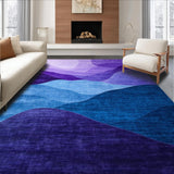 Ultra Soft Area Rug, Non Slip, Stain Resistant, Washable Area Rugs for Living Room, Bedroom, Chic Curved Gradient Waves(Purple)