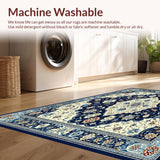 Elegant Medallion Navy Beige Coastal Floral(Ivory)