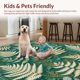 Ultra Soft Area Rug, Non Slip, Stain Resistant, Washable Area Rugs for Living Room, Bedroom, Trendy Whimsical Green Patterns(Green)