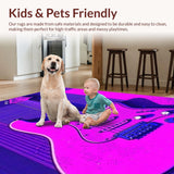 Ultra Soft Area Rug, Non Slip, Stain Resistant, Washable Area Rugs for Living Room, Bedroom, Dynamic Color Splash Design(Purple)