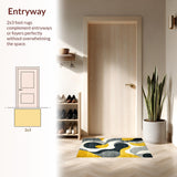 Ultra Soft Area Rug, Non Slip, Stain Resistant, Washable Area Rugs for Living Room, Bedroom, Luxurious Textured Modern Design(Yellow)