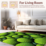 Ultra Soft Area Rug, Non Slip, Stain Resistant, Washable Area Rugs for Living Room, Bedroom, Colorful Spring Moss Playroom Washable Carpet(Green)