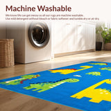 Ultra Soft Area Rug, Non Slip, Stain Resistant, Washable Area Rugs for Living Room, Bedroom, Whimsical Blue Animal Motifs(Blue)