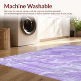 Ultra Soft Area Rug, Non Slip, Stain Resistant, Washable Area Rugs for Living Room, Bedroom, Sleek Minimalist Color Blend(Purple)