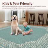 Ultra Soft Area Rug, Non Slip, Stain Resistant, Washable Area Rugs for Living Room, Bedroom, Scalloped Bowknot Bath Rug: Preppy Pastel Area Rug(Blue)