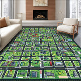Ultra Soft Area Rug, Non Slip, Stain Resistant, Washable Area Rugs for Living Room, Bedroom, Vibrant Educational Road Map Aesthetic(Gray)