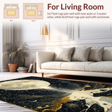 Ultra Soft Area Rug, Non Slip, Stain Resistant, Washable Area Rugs for Living Room, Bedroom, Astrology Tarot Pathway Area Rug Lunar Eclipse Surreal Starry Night Motif(Gray)