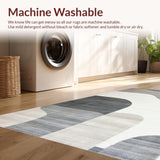 Ultra Soft Area Rug, Non Slip, Stain Resistant, Washable Area Rugs for Living Room, Bedroom, Chic Contemporary Diamond Arrangement(Gray)