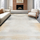 Ultra Soft Area Rug, Non Slip, Stain Resistant, Washable Area Rugs for Living Room, Bedroom, Stylish Geometric Beige and Gray Area with Distressed Finish(Gray)