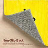 Ultra Soft Area Rug, Non Slip, Stain Resistant, Washable Area Rugs for Living Room, Bedroom, Radiant Contemporary Artistic Touch(Yellow)