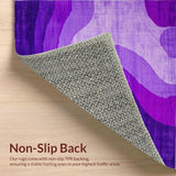 Ultra Soft Area Rug, Non Slip, Stain Resistant, Washable Area Rugs for Living Room, Bedroom, Charming Fuzzy Ethereal Waves(Purple)