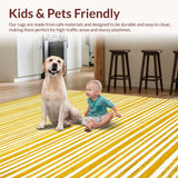 Ultra Soft Area Rug, Non Slip, Stain Resistant, Washable Area Rugs for Living Room, Bedroom, Rustic Handmade Cotton Weave(Yellow)