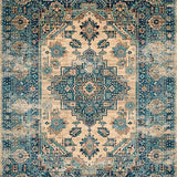 Ultra Soft Area Rug, Non Slip, Stain Resistant, Washable Area Rugs for Living Room, Bedroom, Rustic Vintage Medallion Design(Beige)