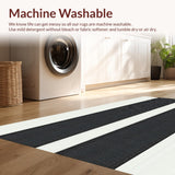Ultra Soft Area Rug, Non Slip, Stain Resistant, Washable Area Rugs for Living Room, Bedroom, Minimalist Dual-Tone Design Piece(Black)