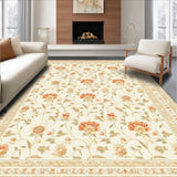 Ultra Soft Area Rug, Non Slip, Stain Resistant, Washable Area Rugs for Living Room, Bedroom, Boho Chic Beige with Abstract Floral Motifs(Beige)