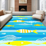 Ultra Soft Area Rug, Non Slip, Stain Resistant, Washable Area Rugs for Living Room, Bedroom, Joyful Underwater Scene in Soft Hues(Blue)
