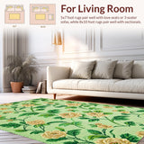 Ultra Soft Area Rug, Non Slip, Stain Resistant, Washable Area Rugs for Living Room, Bedroom, Washable Non-Slip Area Rug for Office Decor(Green)