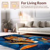 Ultra Soft Area Rug, Non Slip, Stain Resistant, Washable Area Rugs for Living Room, Bedroom, Striking Nature-Inspired Aesthetic(Orange)