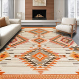 Ultra Soft Area Rug, Non Slip, Stain Resistant, Washable Area Rugs for Living Room, Bedroom, Striking Ogee Pattern in Neutral Palette(Beige)