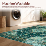 Ultra Soft Area Rug, Non Slip, Stain Resistant, Washable Area Rugs for Living Room, Bedroom, Artistic Vintage Distressed Appeal(Blue)