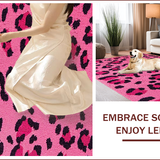 Ultra Soft Area Rug, Non Slip, Stain Resistant, Washable Area Rugs for Living Room, Bedroom, Soft Shag Cheetah Print Living Room Carpet(Pink)