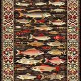 Ultra Soft Area Rug, Non Slip, Stain Resistant, Washable Area Rugs for Living Room, Bedroom, Whimsical Coastal Nautical Theme(Brown)