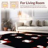 Ultra Soft Area Rug, Non Slip, Stain Resistant, Washable Area Rugs for Living Room, Bedroom, Artistic Dice Tile Arrangement(Black)