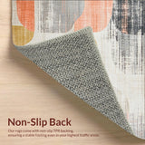 Ultra Soft Area Rug, Non Slip, Stain Resistant, Washable Area Rugs for Living Room, Bedroom, with Subtle Distressed Beige and Multi(Gray)