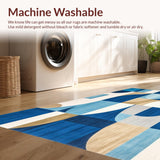 Ultra Soft Area Rug, Non Slip, Stain Resistant, Washable Area Rugs for Living Room, Bedroom, Vibrant Area Eco Friendly Reversible Mat for Patios(Blue)
